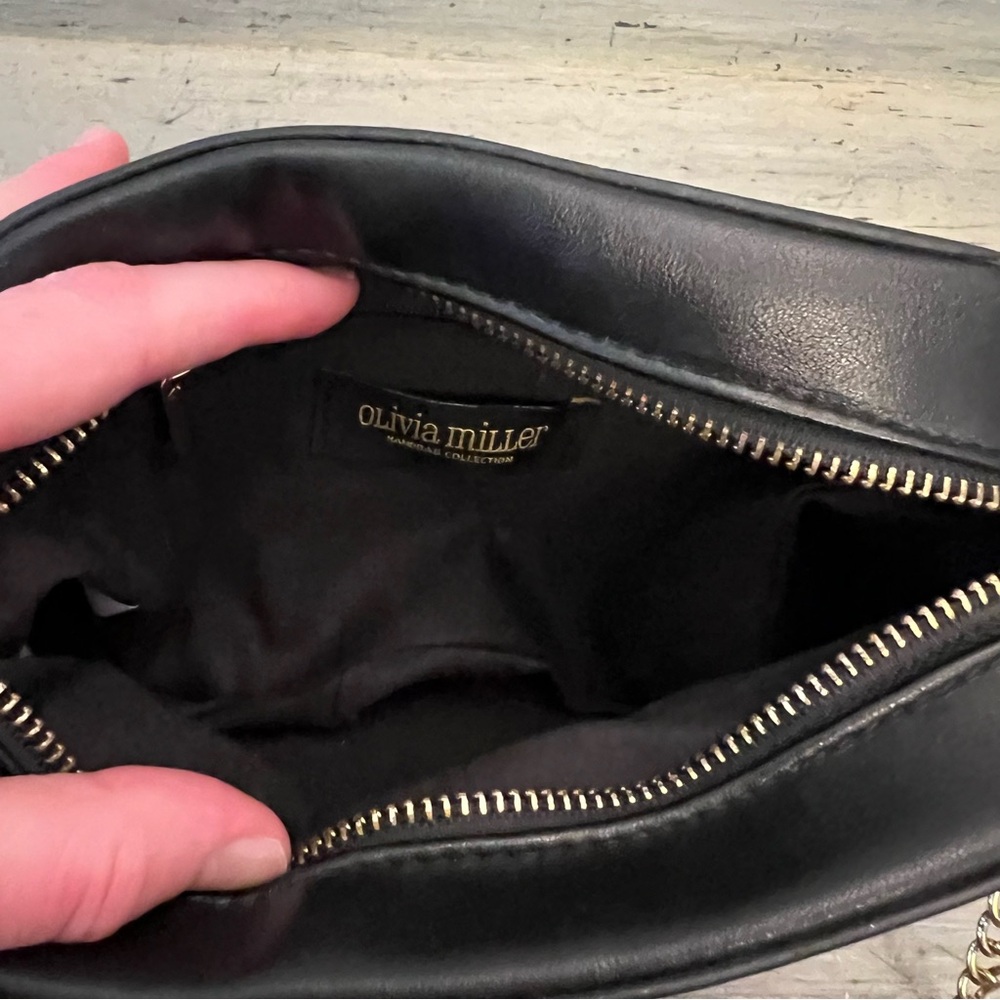 Olivia Miller Emoji Mini Black Faux Leather Crossbody Bag‎ Purse Good Condition - Picture 7 of 7